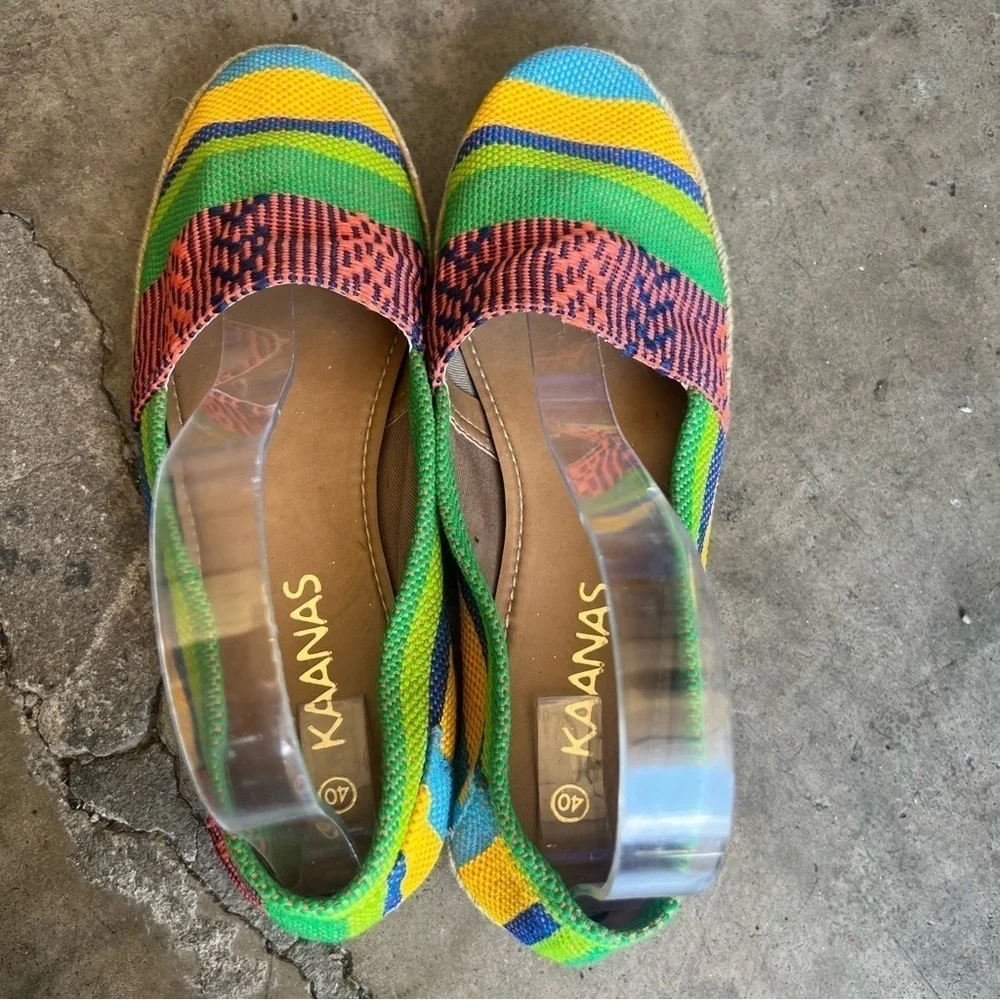 Kanaas woven Ikat espadrille flats 40